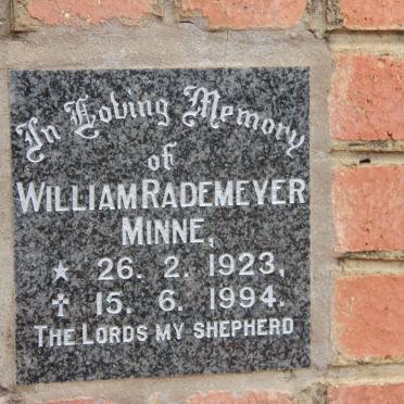 MINNE William Rademeyer 1923-1994