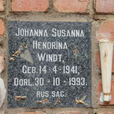WINDT Johanna Susanna Hendrina 1941-1993