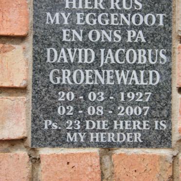 GROENEWALD David Jacobus 1927-2007