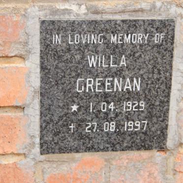 GREENAN Willa 1929-1997
