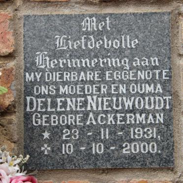 NIEUWOUDT Delene nee ACKERMAN 1931-2000