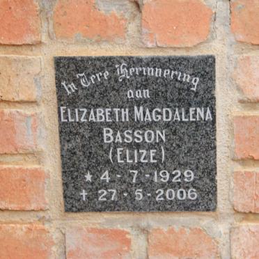 BASSON Elizabeth Magdalena 1929-2006
