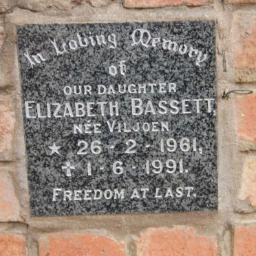 BASSETT Elizabeth nee VILJOEN 1961-1991