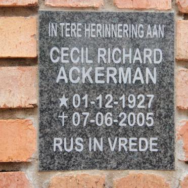ACKERMAN Cecil Richard 1927-2005