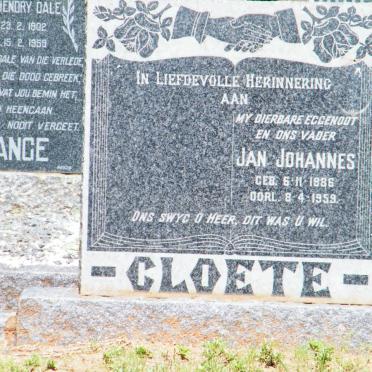 CLOETE Jan Johannes 1886-1959