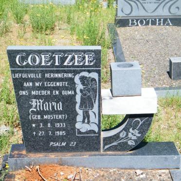 COETZEE Maria nee MOSTERT 1933-1985
