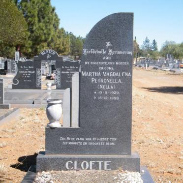CLOETE Martha Magdalena Petronella 1929-1993