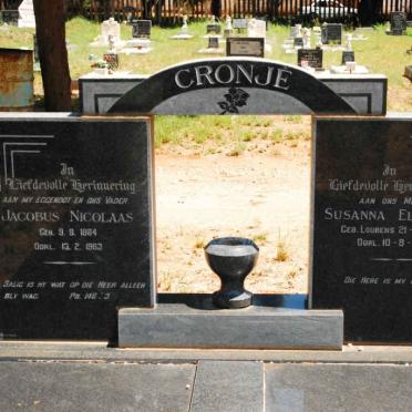 CRONJE Jacobus Nicolaas 1884-1983 &amp; Susanna Elizabeth LOURENS 1893-1970