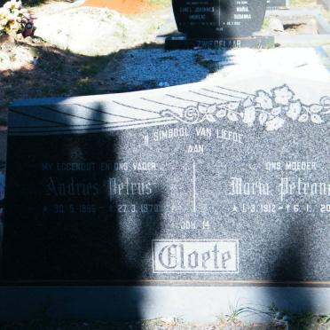 CLOETE Maria Petronella 1912-2001 :: Andries Petrus 1955-1970 