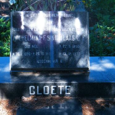 CLOETE Nicolaas G.F. 1893-1973 &amp; Wilhelmina F.S. NEL 1896-1973