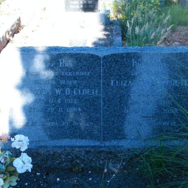 CLOETE ? W.D. 1913-1964 &amp; Elizabeth 1916-1993