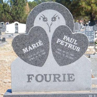 FOURIE Paul Petrus 1926-2005 &amp; Marie 1928-1987