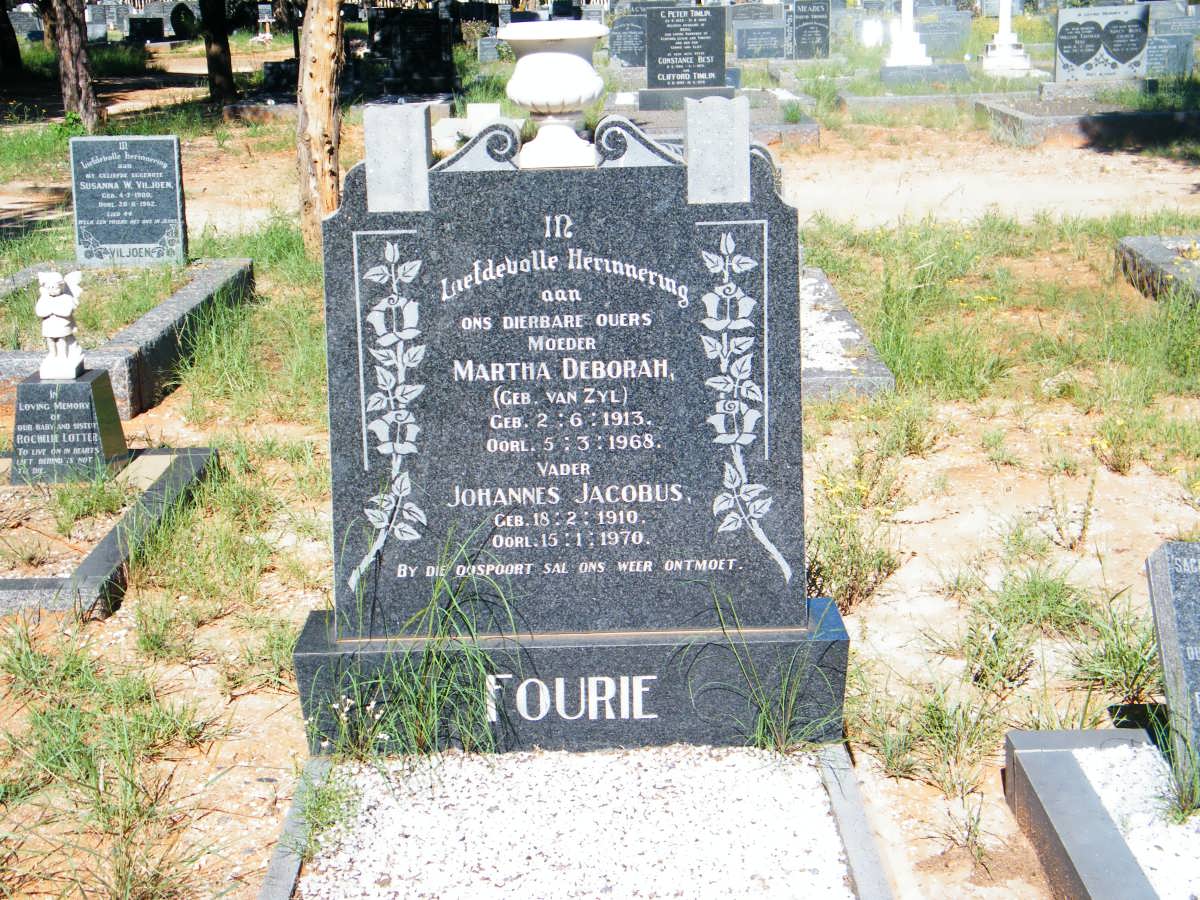 FOURIE Johannes Jacobus 1910-1970 &amp; Martha Deborah VAN ZYL 1913-1968