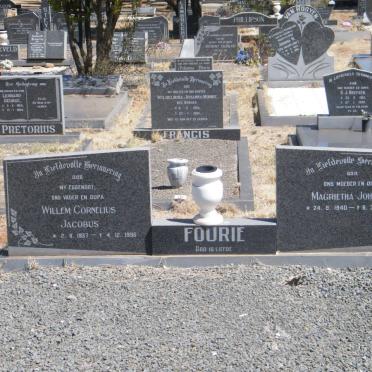 FOURIE Willem Cornelius Jacobus 1937-1996 &amp; Magrietha Johanna 1940-2009
