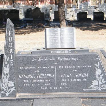 FOURIE Hendrik Phillipus 1922-1983 &amp; Elsie Sophia 1927-
