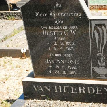 HEERDEN Jan Antonie, van 1933-1964 &amp; Hester C.W. 1883-1974