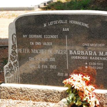 JAGER Pieter Machill, de 1910-1963 &amp; Barbara Maria BADENHORST 1915-2007