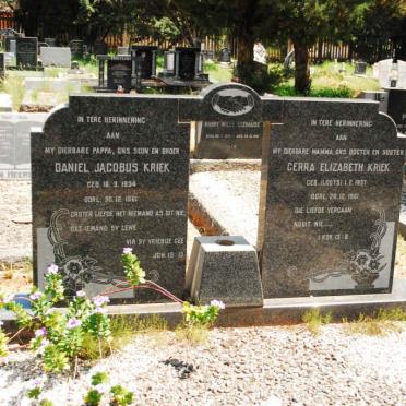 KRIEK Daniel Jacobus 1934-1961 &amp; Gerra Elizabeth LOOTS 1937-19??