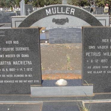 MULLER Petrus Willem Ernst 1897-1976 &amp; Martha Magrietha 1900-1972