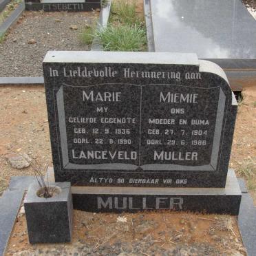 MULLER Miemie 1904-1986 :: LANGEVELD Marie 1936-1990