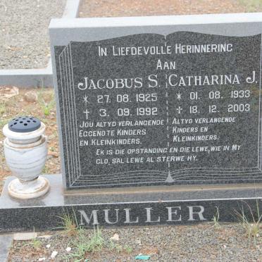 MULLER Jacobus S. 1925-1992 &amp; Catharina J. 1933-2003