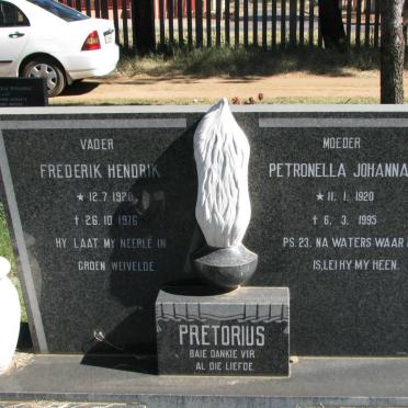 PRETORIUS Frederik Hendrik 1920-1976 &amp; Petronella Johanna 1920-1995
