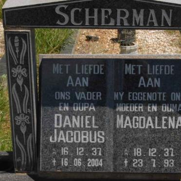 SCHERMAN Daniel Jacobus 1937-2004 &amp; Magdalena 1937-1993