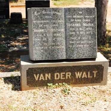WALT Johannes Christiaan, van der 1886-1963 &amp; Susanna Maria 1892-1977