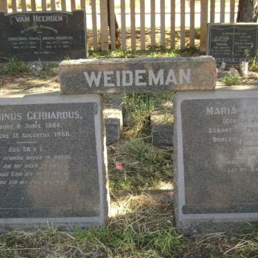 WEIDEMAN Marthinus Gerhardus 1886-1966 &amp; Maria Magdalena JOUBERT 1891-1971