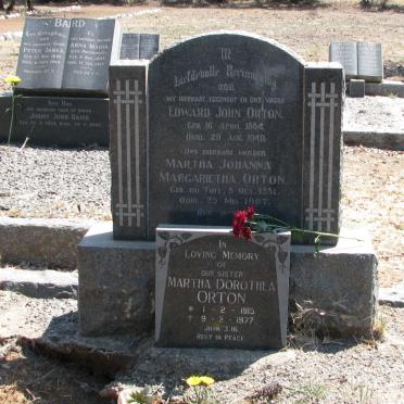 ORTON Edward John 1884-1949 &amp; Martha Johanna Margarietha DU TOIT 1881-1967 :: ORTON Martha Dorothea 1915-1977