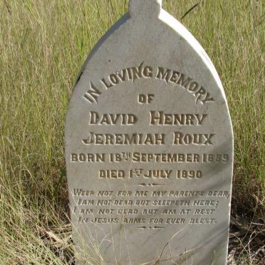 ROUX David Henry Jeremiah 1889-1890