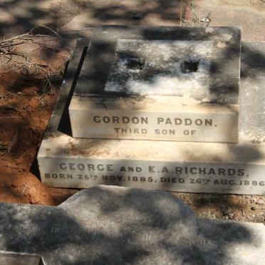 RICHARDS Gordon Paddon 1885-1886