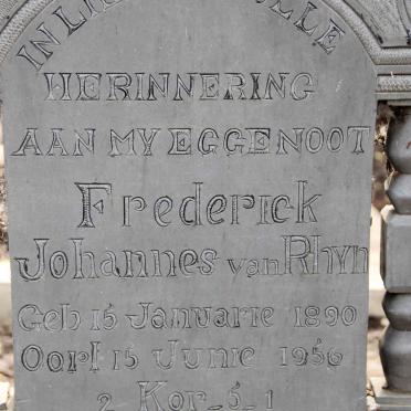 RHYN Frederick Johannes, van 1890-1956