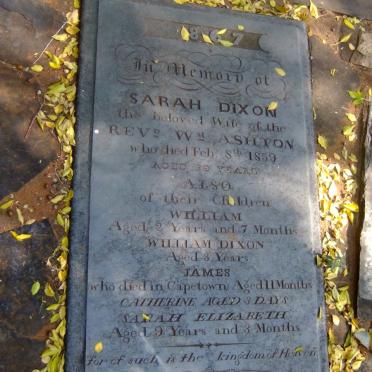 DIXON Sarah Ashton -1859 :: DIXON William :: DIXON William :: DIXON James :: DIXON Catherine :: DIXON Sarah Elizabeth