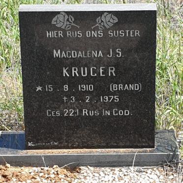 KRUGER Magdalena J.S. nee BRAND 1910-1975