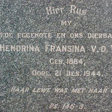 WALT Hendrina Fransina, van der 1884-1944