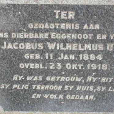 UYS Jacobus Wilhelmus 1884-1918