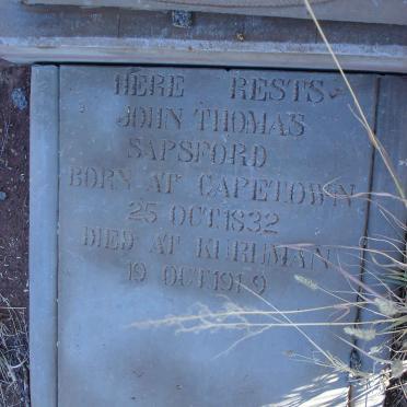 SAPSFORD John Thomas 1832-1919