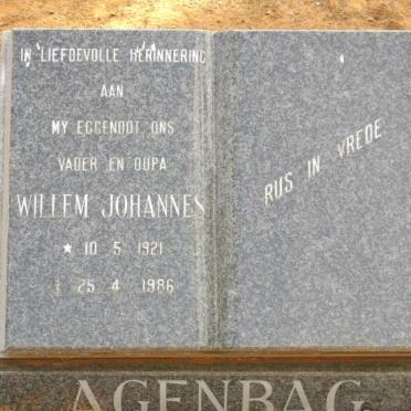 AGENBAG Willem Johannes 1921-1986