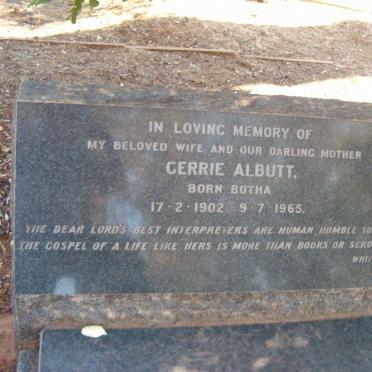 ALBUTT Gerrie nee BOTHA 1902-1965