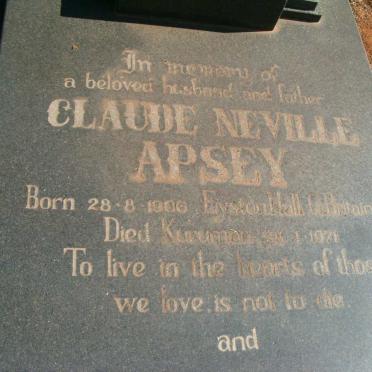 APSEY Claude Neville 1906-1971