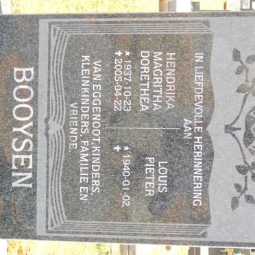 BOOYSEN Louis Pieter 1940- &amp; Hendrika Magritha Dorethea 1937-2005
