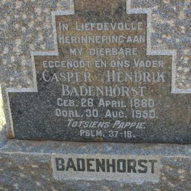 BADENHORST Casper Hendrik 1880-1950