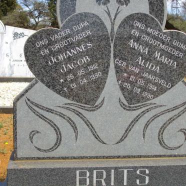 BRITS Johannes Jacob 1912-1990 &amp; Anna Maria Alida VAN JAARSVELD 1914-1990