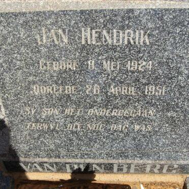 BERG Jan Hendrik, van den 1924-1951