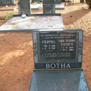 BOTHA Filippus 1918-1991 &amp; Sarie Susanna Elizabeth 1920-1994