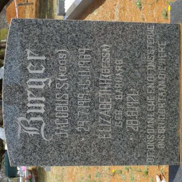 BURGER Jacobus S. 1919-1989 &amp; Elizabeth BARNARD 1921-