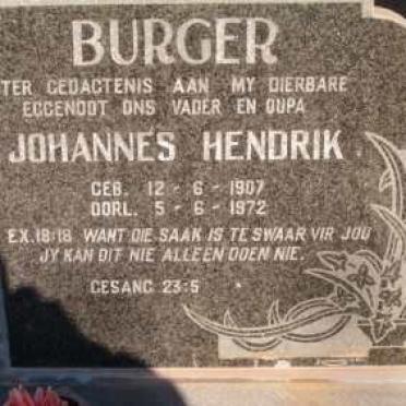 BURGER Johannes Hendrik 1907-1972
