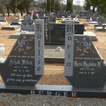 BURGER Schalk Willem 1925-1986 &amp; Maria Magdalena M. 1932-1987