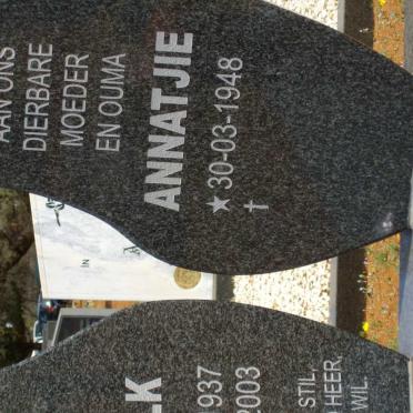 BURGER Schalk 1937-2003 &amp; Annatjie 1948- 